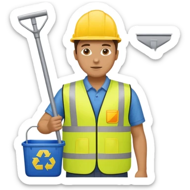 Waste Management, safety vest, trash picker sticker