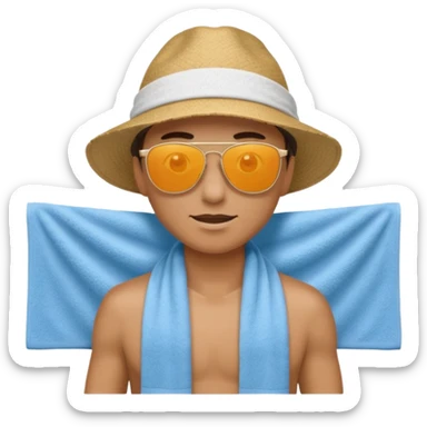 Light, airy, bright image of someone using the CoolTowel outdoors (gym, travel, or hot day) sticker