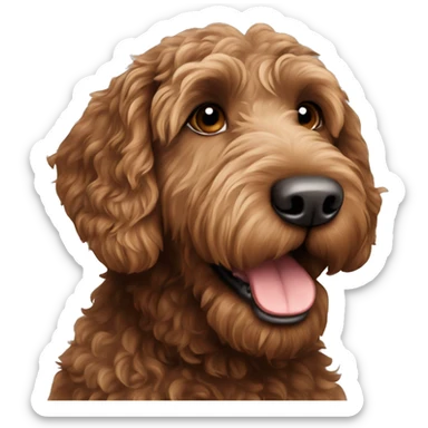 Brown labradoodle  sticker