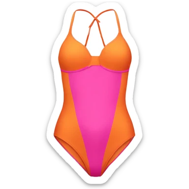 Orange and pink bathing suit  sticker