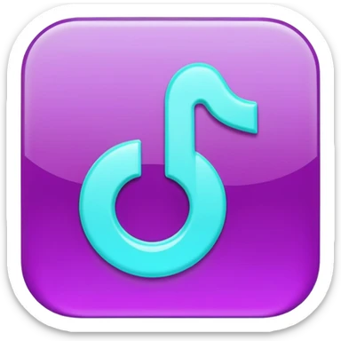 Purple and Cian Symbol of TikTok  sticker