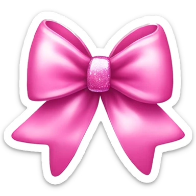 pink sparkle bow sticker