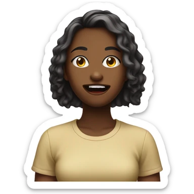 Girl with her toungue out  sticker