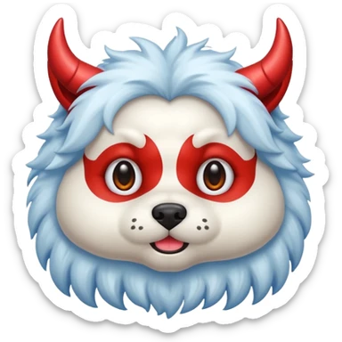 devil magical cute fluffy complete dog sticker