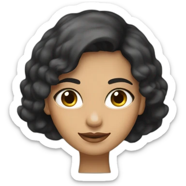 Mujer con ojos chinos cabello negro largo sticker