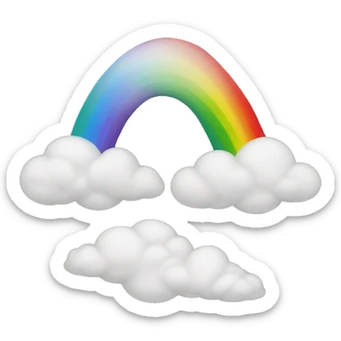 Black and white rainbow two clouds sticker