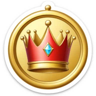 A gold badge with a crown for a paid subscription, indicating level 4. sticker