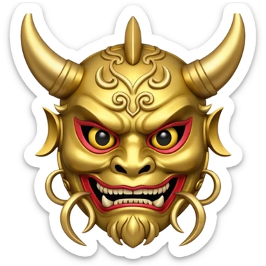 make a gold oni mask sticker