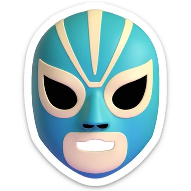 forest green, cream, and Carolina blue luchador mask sticker