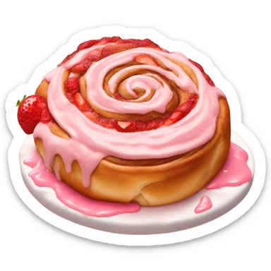 strawberry cinnamon roll sticker