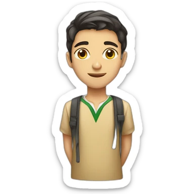 Sadegh Parvaneh high school boy with long ears sticker