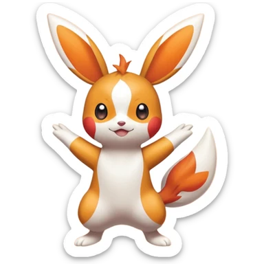 Plusle-Bunnelby-Victini-fusion, full body sticker