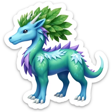 Meganium-Amaura-Suicune-Fakémon-fusion-creature (full body) sticker