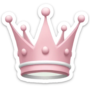 White and pastel pink crown sticker
