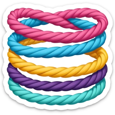 hair tie for tying hair，colourful，三根叠在一起，交错着叠 sticker