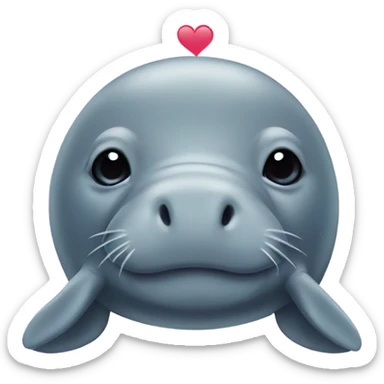 Manatees with eyelashes in love  sticker