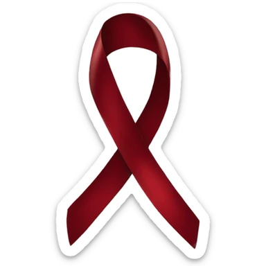 Dark red ribbon sticker