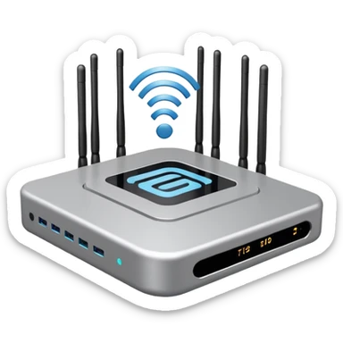 Can you create a picture for an AI LLM model router showing it as a hub connecting different LLMs? Can you make it look more professional?
 sticker