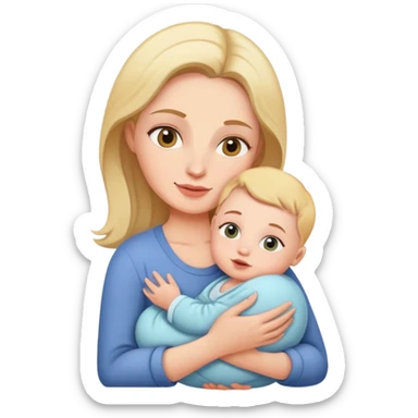 Mom holding baby sticker