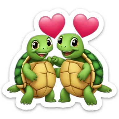 Deux Tortue qui fon l'amour sticker