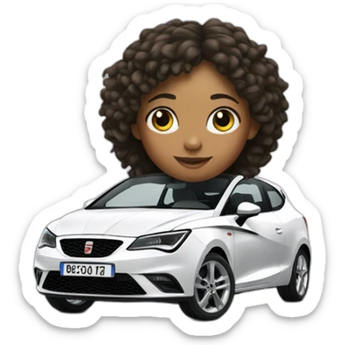 a girl with a seat ibiza sticker