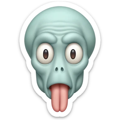 squidward tounge sticking out sticker