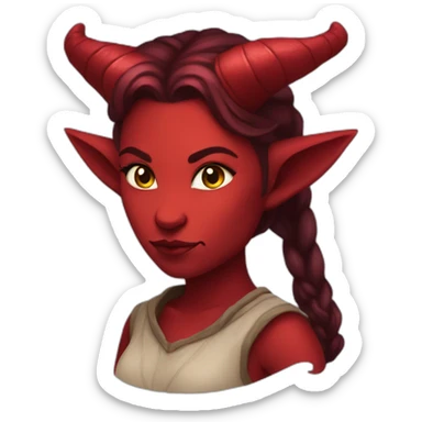 red female tiefling sticker