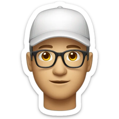 Product designer white male in cap and glasses sticker