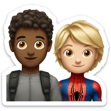 Spiderman and a norwegian boy sticker