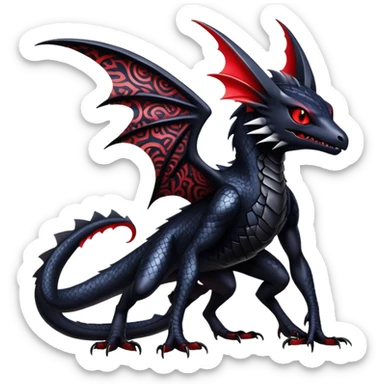 Shiny Epic Badass Gothic Noibat-Salandit-Nargacuga-Hybrid sticker