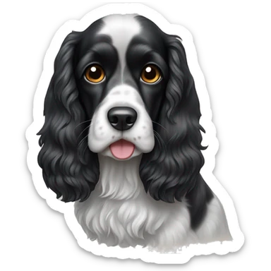 Black and white cocker spaniel dog sticker