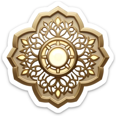 Beige led islamic lights  sticker