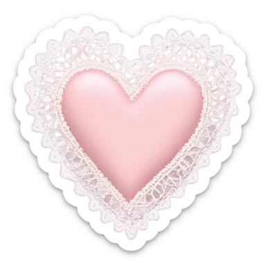 Pastel pink heart with lace on edges sticker
