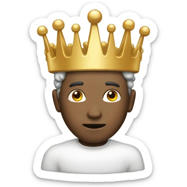 Man wearing a crown made of brain sticker