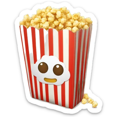 Un paquet de popcorn avec sachet de bonbons  sticker