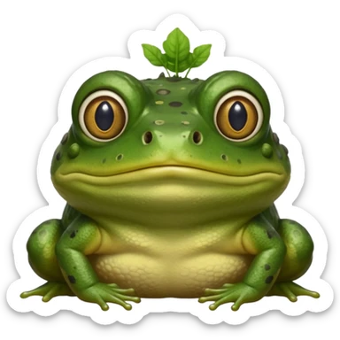African Bullfrog with a worm on its head sticker