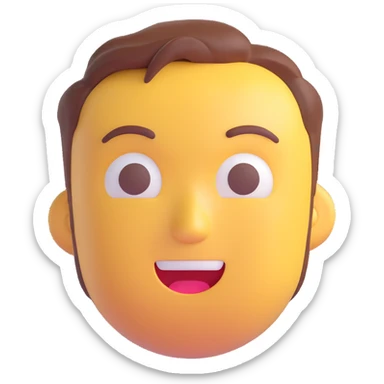 Elon Musk, 3D emoji style, expressive face sticker