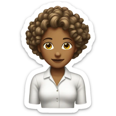 Tan girl with curly hair in a white shirt from Nicaragua  sticker