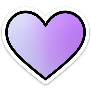 gradient heart icon with clean lines, modern icon style, silver and lavender gradient, no text sticker