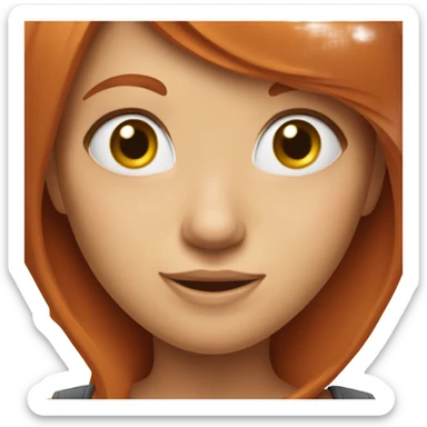 Red head girl with playful expression sticker
