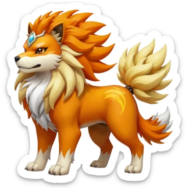 Entei-Arcanine-Solgaleo-fusion (full body) sticker