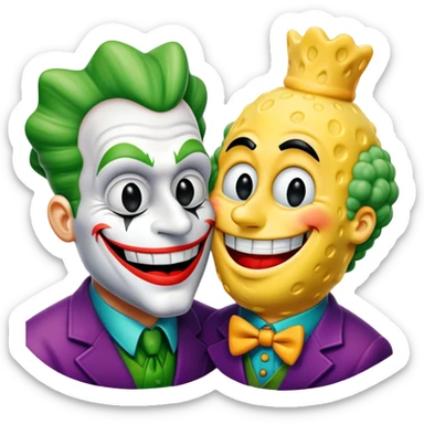 joker kisses sponge bob sticker