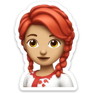 chica blanca con pelo rojo sticker
