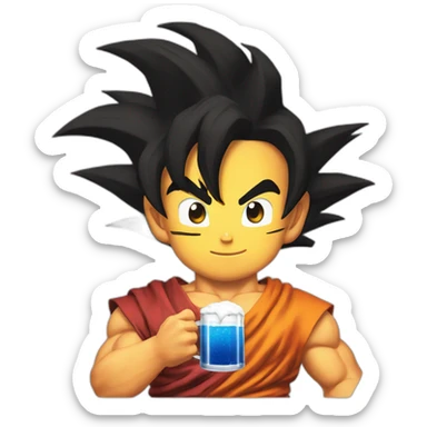 Son goku super saiyan god drank beer sticker