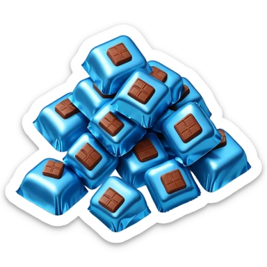 blue-wrapped chocolate bonbons sticker