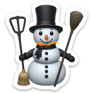 goth black snowman sticker