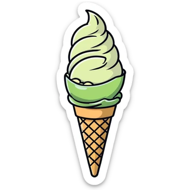 matcha ice cream sticker