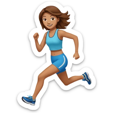 Naked woman with brown hair running sticker