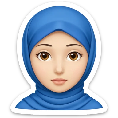TikTok hijabi in a blue hijab with neck showing  sticker