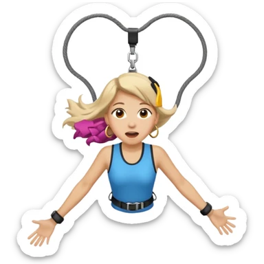 bungee jumping face with earrings sticker